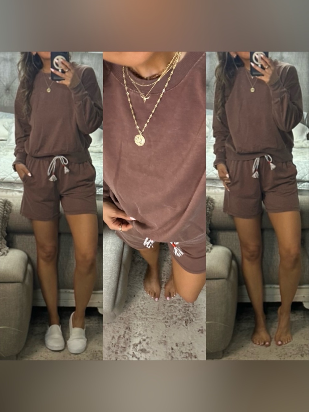 LAST ONE🤎New🤎Washed Java Brown Lounge Set - Picture 2 of 7